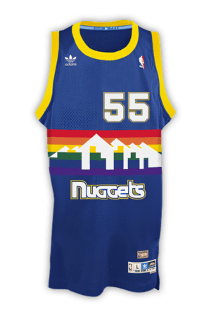 2018-19 Denver Nuggets Blank Game Issued Navy Practice Jersey UC Health L 82