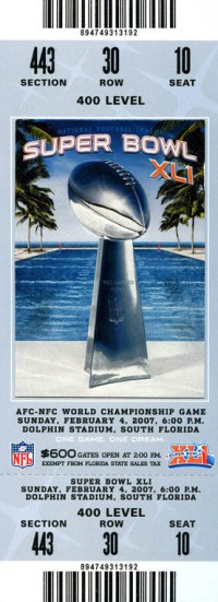 Superbowl 41 Ticket