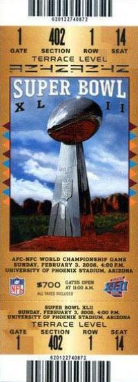 Superbowl 42 Ticket