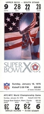 Superbowl 10 Ticket